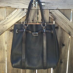 Tumi Black Leather Tote Bag